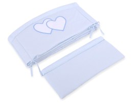 Bobono Ochraniacz do łóżeczka na szczebelki uniwersalny XXL - Serduszka niebieskie