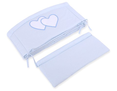 Bobono Ochraniacz do łóżeczka na szczebelki uniwersalny XXL - Serduszka niebieskie