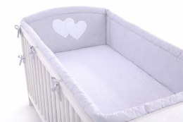 Bobono Ochraniacz do łóżeczka na szczebelki uniwersalny XXL - Serduszka szare