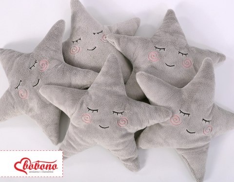 Bobono Poduszka Little STAR z grzechotką- szara