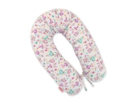 Bobono Poduszka ciążowa Longer dla kobiet w ciąży do spania + zdejmowana poszewka - Baletnice fioletowe