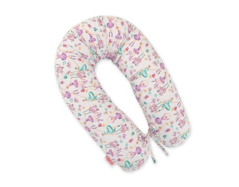 Bobono Poduszka ciążowa Longer dla kobiet w ciąży do spania + zdejmowana poszewka - Baletnice fioletowe