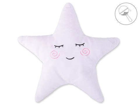 Bobono Poduszka przytulanka z minky Little STAR z grzechotką- biała