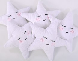 Bobono Poduszka przytulanka z minky Little STAR z grzechotką- biała
