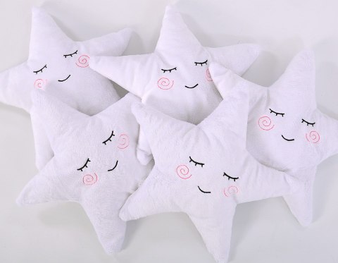 Bobono Poduszka przytulanka z minky Little STAR z grzechotką- biała