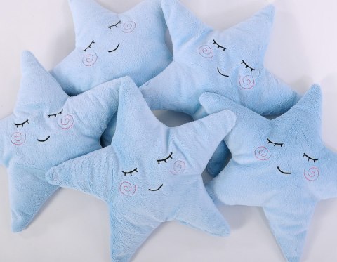 Bobono Poduszka przytulanka z minky Little STAR z grzechotką - niebieska