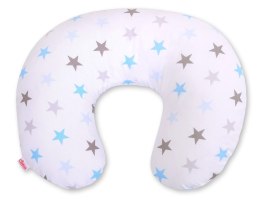 Bobono Poduszka rogal do karmienia fasolka + zdejmowana poszewka - Gwiazdy szaro-niebieskie