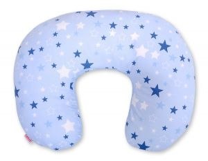 Bobono Poduszka rogal do karmienia fasolka + zdejmowana poszewka - gwiazdki granatowo-niebieskie