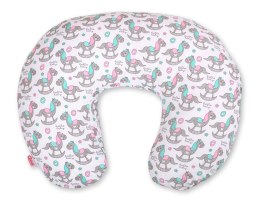 Bobono Poduszka rogal do karmienia fasolka + zdejmowana poszewka - koniki na biegunach