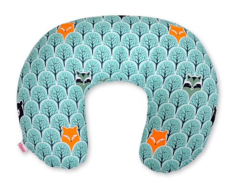 Bobono Poduszka rogal do karmienia fasolka + zdejmowana poszewka - miętowy las