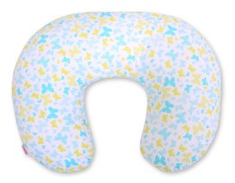 Bobono Poduszka rogal do karmienia fasolka + zdejmowana poszewka - motylki niebieskie