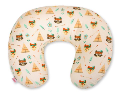 Bobono Poduszka rogal do karmienia fasolka + zdejmowana poszewka - tipi kremowe