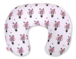 Bobono Poduszka rogal do karmienia fasolka + zdejmowana poszewka - zebra w różowych okularach