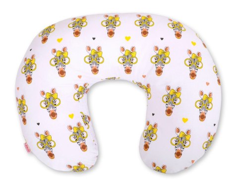 Bobono Poduszka rogal do karmienia fasolka + zdejmowana poszewka - zebra w żółtych okularach