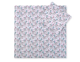 Bobono Pościel do wózka z wypełnieniem kołderka i poduszka - Koniki na biegunach