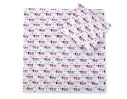 Bobono Pościel do wózka z wypełnieniem kołderka i poduszka - Pieski białe