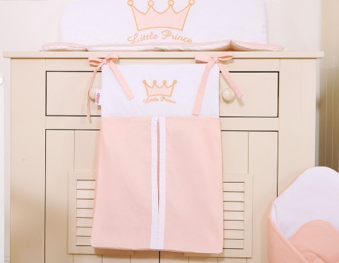 Bobono Przybornik- Torba na pampersy- Little Prince/Princess pudrowy róż