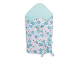 Bobono Rożek dla niemowląt z wiązaniem 2w1 usztywniany i miękki - jeżyki miętowe