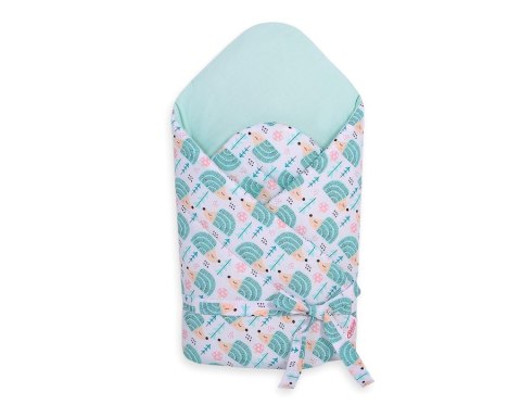 Bobono Rożek dla niemowląt z wiązaniem 2w1 usztywniany i miękki - jeżyki miętowe