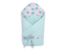 Bobono Rożek dla niemowląt z wiązaniem 2w1 usztywniany i miękki - jeżyki miętowe