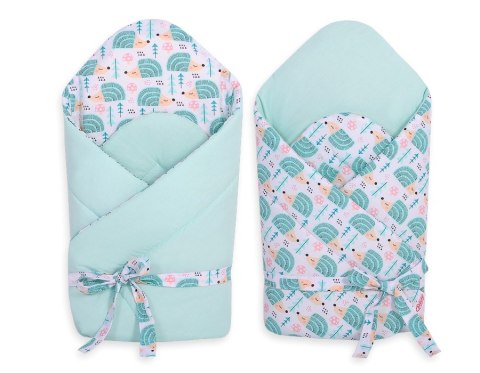 Bobono Rożek dla niemowląt z wiązaniem 2w1 usztywniany i miękki - jeżyki miętowe