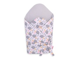 Bobono Rożek dla niemowląt z wiązaniem 2w1 usztywniany i miękki - jeżyki szare