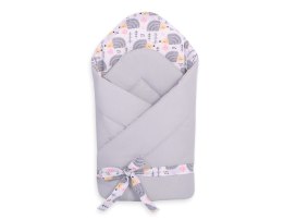 Bobono Rożek dla niemowląt z wiązaniem 2w1 usztywniany i miękki - jeżyki szare