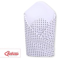 Bobono Rożek usztywniany- Wiszące serduszka czarne grochy na białym tle