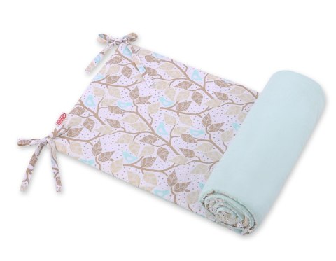 Bobono Uniwersalny ochraniacz do łóżeczka - beżowe listki