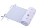 Bobono Uniwersalny ochraniacz do łóżeczka - gwiazdki szaro-niebieskie