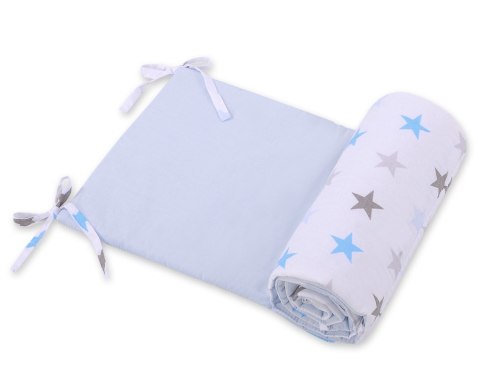 Bobono Uniwersalny ochraniacz do łóżeczka - gwiazdki szaro-niebieskie