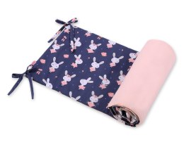 Bobono Uniwersalny ochraniacz do łóżeczka - króliczki baletnice granatowe