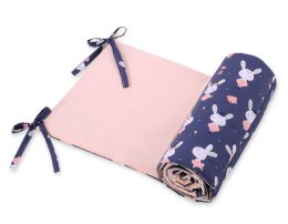 Bobono Uniwersalny ochraniacz do łóżeczka - króliczki baletnice granatowe