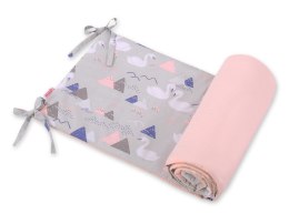 Bobono Uniwersalny ochraniacz do łóżeczka - łabędzie szare