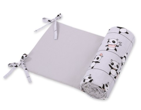 Bobono Uniwersalny ochraniacz do łóżeczka - pandy szare