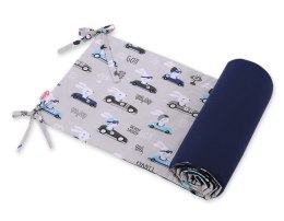 Bobono Uniwersalny ochraniacz do łóżeczka - zające w autkach szare