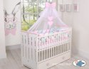 My Sweet Baby Ochraniacz warkocz pleciony do łóżeczka XXL - biało-różowo - miętowy