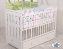 My Sweet Baby Ochraniacz warkocz pleciony do łóżeczka XXL - biało-różowo - miętowy