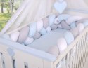 My Sweet Baby Ochraniacz warkocz pleciony do łóżeczka XXL - biało-szaro - niebieski