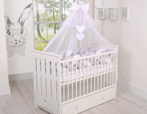 My Sweet Baby Ochraniacz warkocz pleciony do łóżeczka XXL - biało-szary