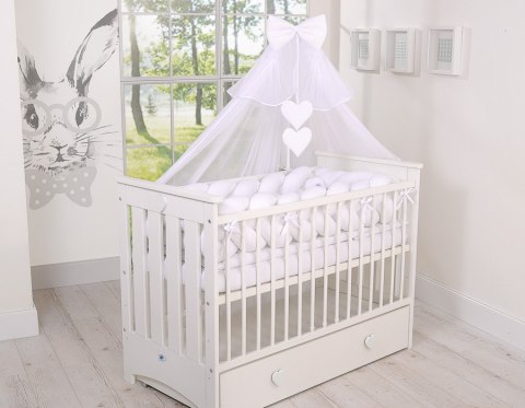 My Sweet Baby Ochraniacz warkocz pleciony do łóżeczka XXL - biały