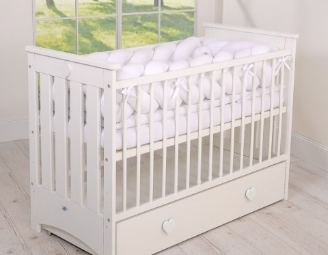 My Sweet Baby Ochraniacz warkocz pleciony do łóżeczka XXL - biały