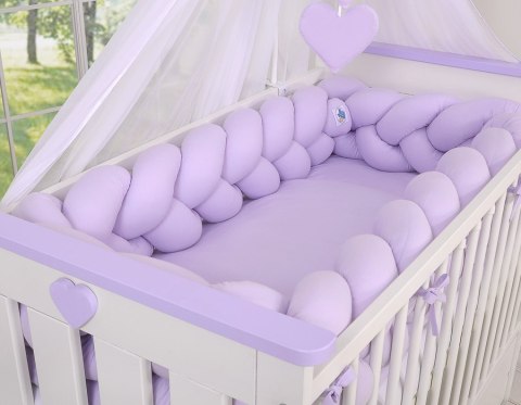 My Sweet Baby Ochraniacz warkocz pleciony do łóżeczka XXL - fioletowy