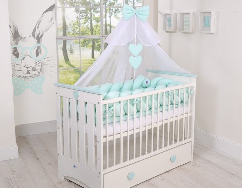 My Sweet Baby Ochraniacz warkocz pleciony do łóżeczka XXL -miętowy