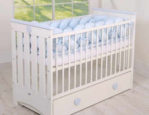 My Sweet Baby Ochraniacz warkocz pleciony do łóżeczka XXL - niebieski