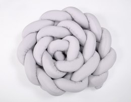 My Sweet Baby Ochraniacz warkocz pleciony do łóżeczka XXL -szary