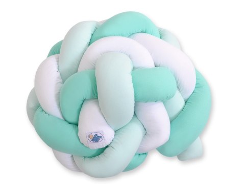 My Sweet Baby Ochraniacz warkocz pleciony do łóżeczka - biało-miętowy