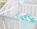 My Sweet Baby Ochraniacz warkocz pleciony do łóżeczka - biało-miętowy
