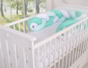 My Sweet Baby Ochraniacz warkocz pleciony do łóżeczka - biało-miętowy