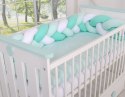 My Sweet Baby Ochraniacz warkocz pleciony do łóżeczka - biało-miętowy